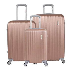 Kit mala de viagem ABS pequena 10kg, média e grande 4 rodas 360º Londres Swiss Move