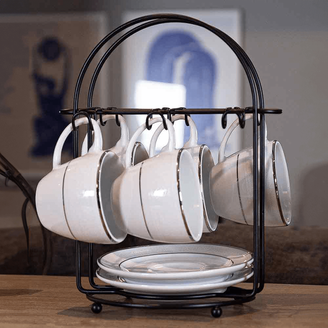 Suporte Para Xícaras De Cafe Preto