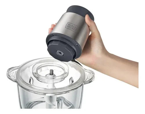 Processador de Alimentos em Inox Black Decker Modelo MP300G Tigela de Vidro 2L - BIVOLT