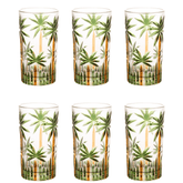 Jogo 6 Copos Altos em Cristal Palm Tree 360ml