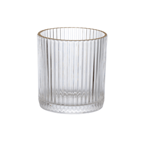 Jogo 6 Copos Baixos Whisky com Borda Dourada 320ml