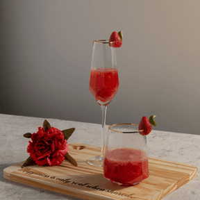 Jogo 2 Copos Baixos Whisky em Cristal com Borda Dourada 550ml