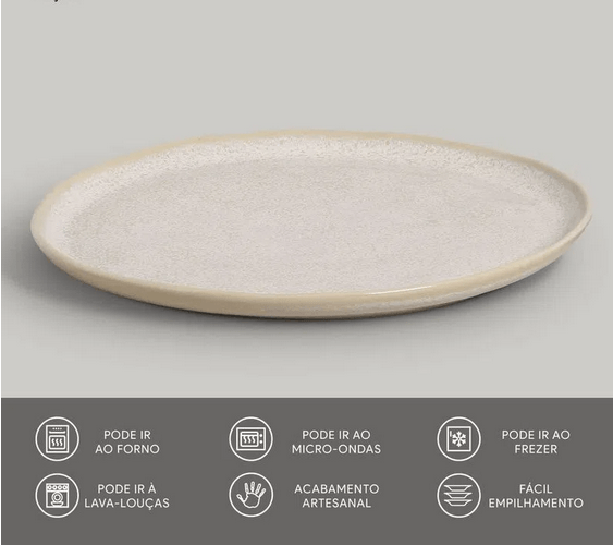 Prato Raso Bio Latte Off White 27,5cm