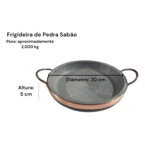 Jogo de Panelas de Pedra Sabão 6 peças com Panela de Pressão