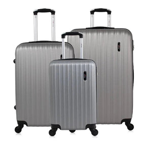 Kit mala de viagem ABS pequena 10kg, média e grande 4 rodas 360º Londres Swiss Move