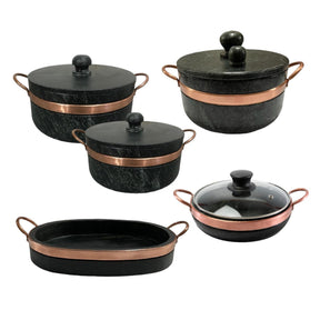 Jogo de Panelas Pedra Sabão 05 peças